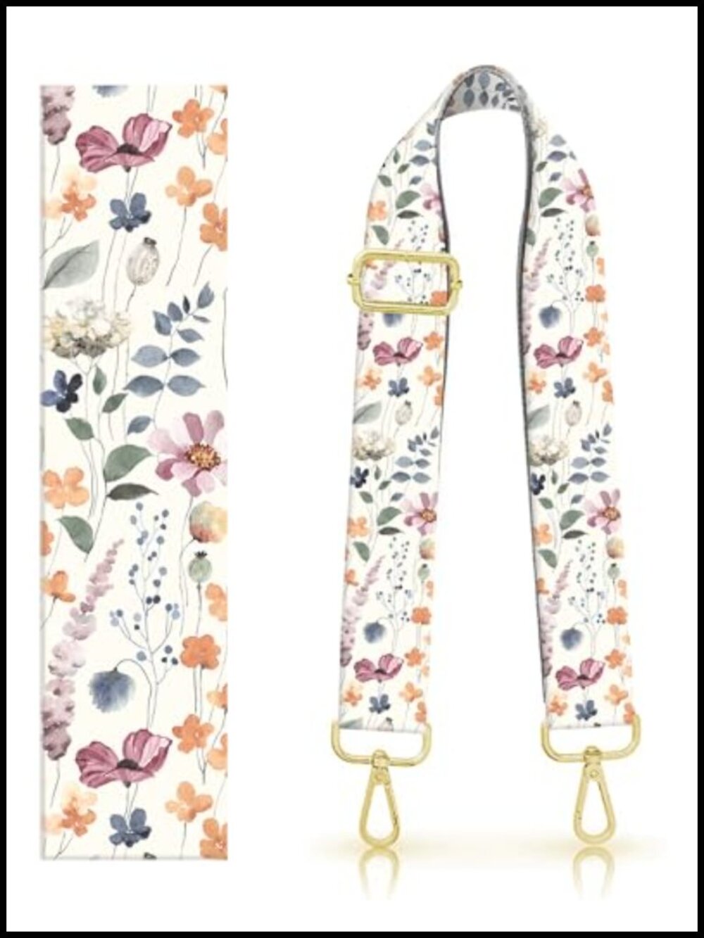 Purse Strap Replacement Crossbody Adjustable 1.5" Wide Golden Buckle Durable